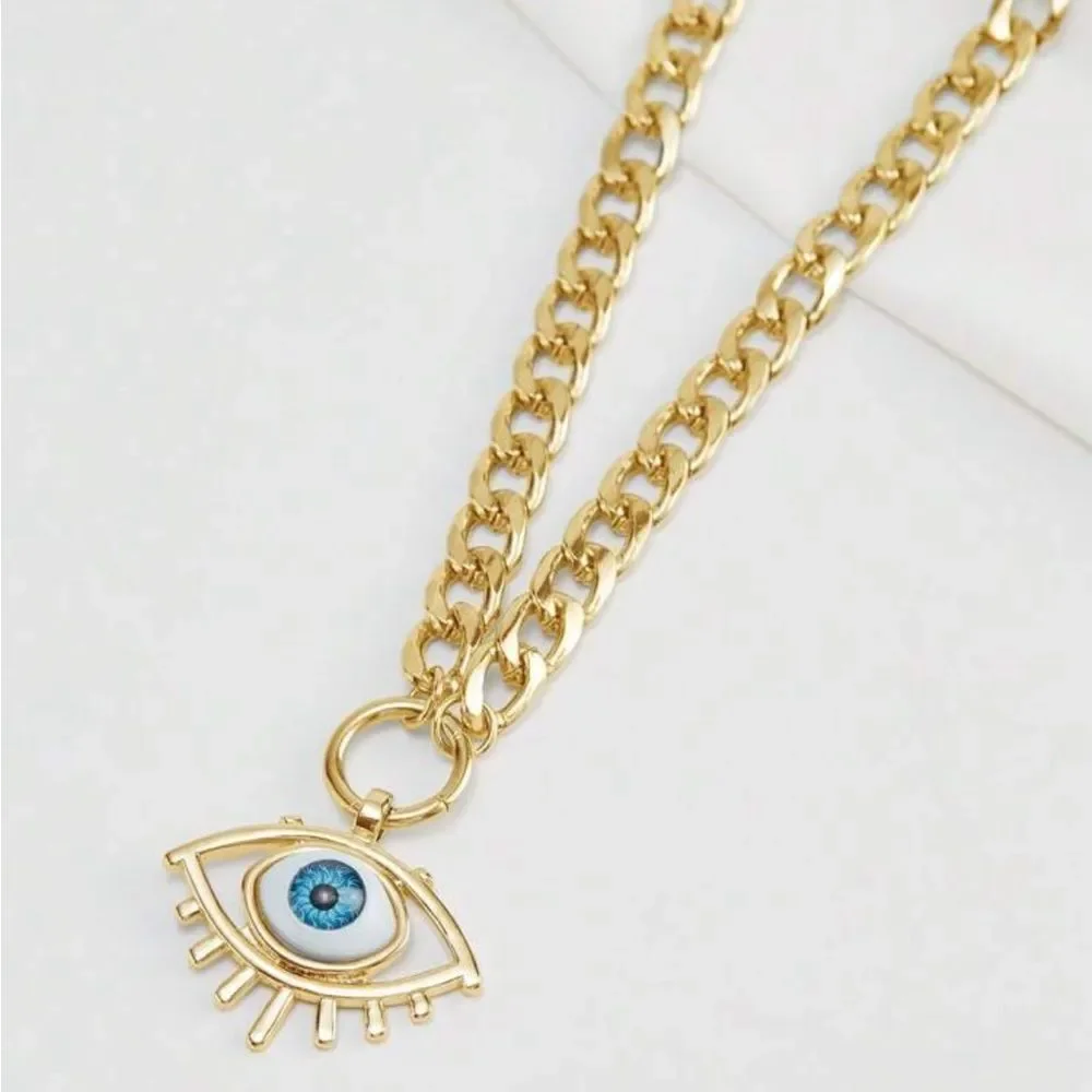 Gold Evil Eye Necklace A1348